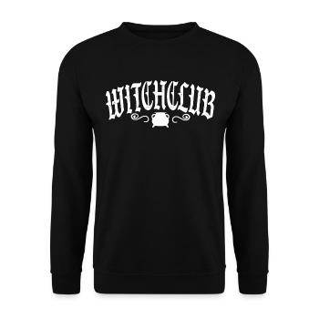 spooky vibes witch club halloween spruch kürbis - Unisex Pullover - Schwarz - Vorne - Alina (178cm) & Michal (187cm)