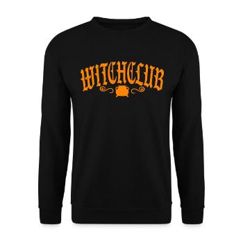 spooky vibes witch club halloween spruch kürbis - Unisex Pullover - Schwarz - Vorne - Alina (178cm) & Michal (187cm)