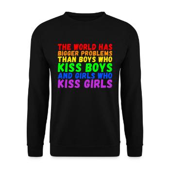 Le monde a de plus gros problèmes que les personnes LGBTQ+ - Sweat-shirt Unisexe - noir - Devant - Alina (178cm) & Michal (187cm)