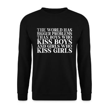 Le monde a de plus gros problèmes que les personnes LGBTQ+ - Sweat-shirt Unisexe - noir - Devant - Alina (178cm) & Michal (187cm)