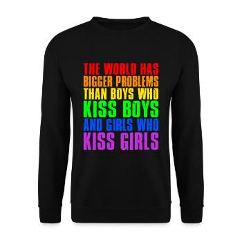Le monde a de plus gros problèmes que les personnes LGBTQ+ - Sweat-shirt Unisexe - noir - Devant - Alina (178cm) & Michal (187cm)