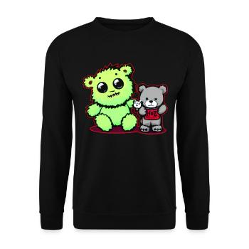 Cute Cute Little Monster Teddy Bear Zombies - Unisex Sweatshirt - black - Front - Alina (178cm) & Michal (187cm)