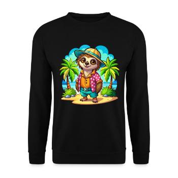 Paresseux mignon des vacances - Sweat-shirt Unisexe - noir - Devant - Alina (178cm) & Michal (187cm)