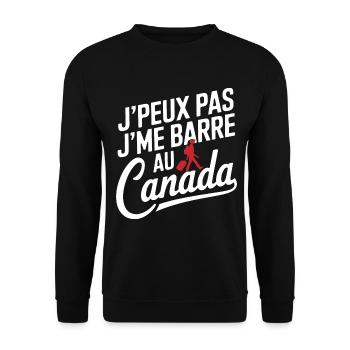 J peux pas je me barre au Canada - Sweat-shirt Unisexe - noir - Devant - Alina (178cm) & Michal (187cm)