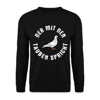 Taube Tauben Vogel - Unisex Pullover - Schwarz - Vorne - Alina (178cm) & Michal (187cm)