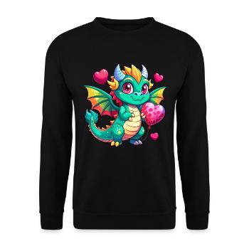 Colorful Dragon - Unisex Sweatshirt - black - Front - Alina (178cm) & Michal (187cm)