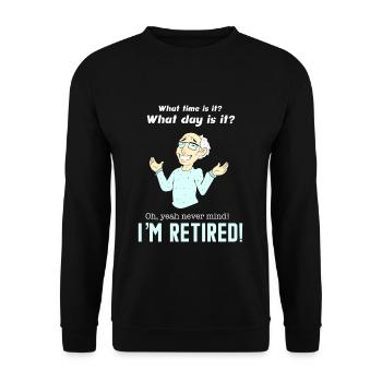 je suis retraité retraite drôle retraite retraite 2019 - Sweat-shirt Unisexe - noir - Devant - Alina (178cm) & Michal (187cm)
