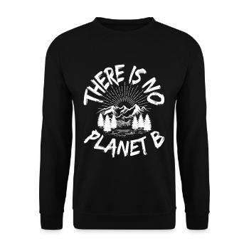 N Planet B Gift Earth Day Nature Environmental Protection - Unisex Sweatshirt - black - Front - Alina (178cm) & Michal (187cm)