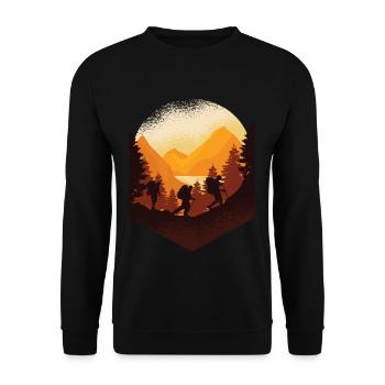 Climbing Mountaineering Mountains Gift Birthday - Unisex Sweatshirt - black - Front - Alina (178cm) & Michal (187cm)