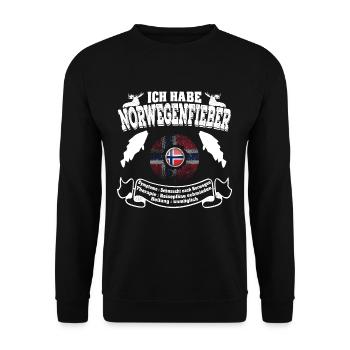 Ich habe Norwegenfieber Geschenk Tour 2019 - Unisex Pullover - Schwarz - Vorne - Alina (178cm) & Michal (187cm)