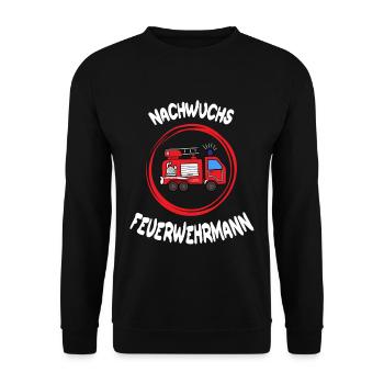 junior firefighter gift firefighter - Unisex Sweatshirt - black - Front - Alina (178cm) & Michal (187cm)
