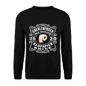 Überlebender der grossen Klopapier Krise 2020 - Unisex Pullover - Schwarz - Vorne - Alina (178cm) & Michal (187cm)