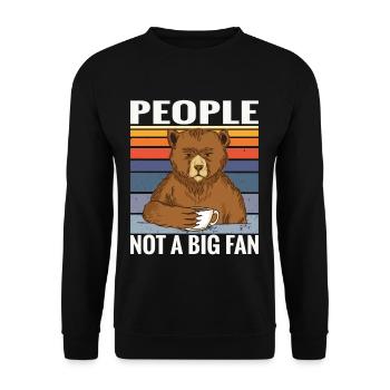 Ours de café disant que les gens ne sont pas un grand fan - Sweat-shirt Unisexe - noir - Devant - Alina (178cm) & Michal (187cm)