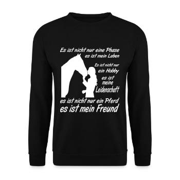Pferde zubehör Mädchen für das Pferd - Unisex Pullover - Schwarz - Vorne - Alina (178cm) & Michal (187cm)