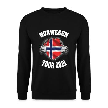 Norwegen Angel und Fischer Design - Unisex Pullover - Schwarz - Vorne - Alina (178cm) & Michal (187cm)