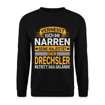 Drechsler Design für einen Drechsler - Unisex Pullover - Schwarz - Vorne - Alina (178cm) & Michal (187cm)