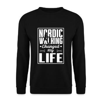 Tenue de marche nordique pour marcheurs nordiques - Sweat-shirt Unisexe - noir - Devant - Alina (178cm) & Michal (187cm)