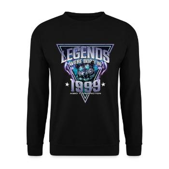 Legends were born in 1999 - Unisex Sweatshirt - black - Front - Alina (178cm) & Michal (187cm)