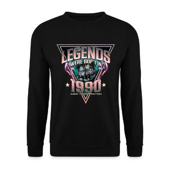 Legenden wurden 1990 geboren - Unisex Pullover - Schwarz - Vorne - Alina (178cm) & Michal (187cm)
