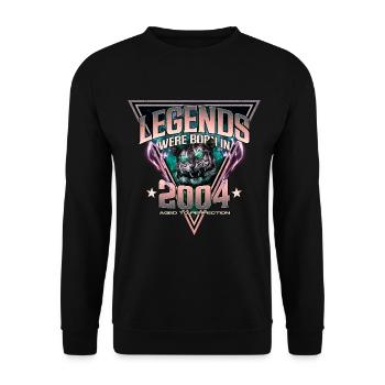Legends were born in 2004 - Unisex Sweatshirt - black - Front - Alina (178cm) & Michal (187cm)