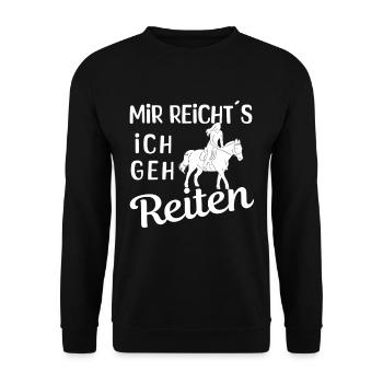Mir reicht's Reiten - Unisex Pullover - Schwarz - Vorne - Alina (178cm) & Michal (187cm)