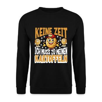 Funny Potato Gardener Saying Design for Farmer - Unisex Sweatshirt - black - Front - Alina (178cm) & Michal (187cm)