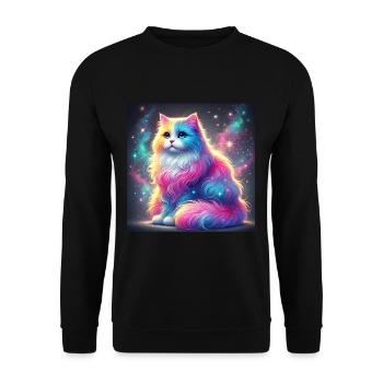 Chat magique de la galaxie dans l’univers - Sweat-shirt Unisexe - noir - Devant - Alina (178cm) & Michal (187cm)