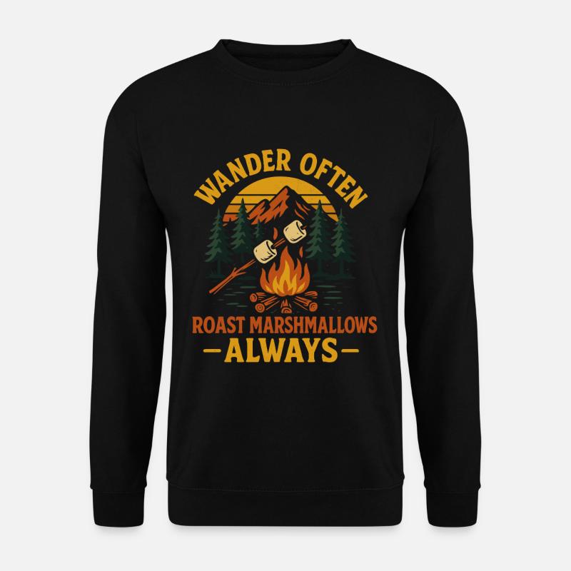 Wandern & Marshmallows Camping Vibes - Unisex Pullover - Schwarz