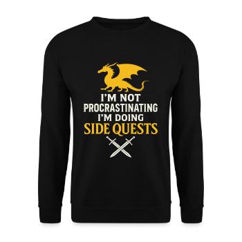 SideQuests Dragon Gamer Clothing - Unisex Sweatshirt - black - Front - Alina (178cm) & Michal (187cm)