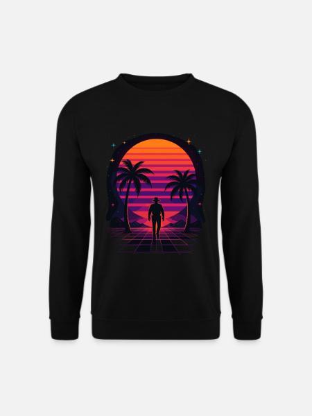 Synthwave Cowboy - Clothing Desert - Unisex Sweatshirt - black