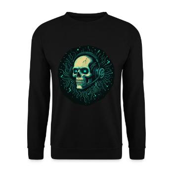 Crâne de joueur - TechGaming Totenkopf - Sweat-shirt Unisexe - noir - Devant - Alina (178cm) & Michal (187cm)