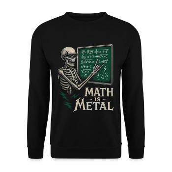 Math Is Metal Skeleton Chalkboard Skirt - Unisex Sweatshirt - black - Front - Alina (178cm) & Michal (187cm)
