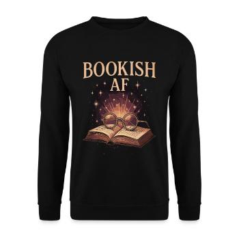 Bookish AF: The Magic of Reading and Imagination - Unisex Sweatshirt - black - Front - Alina (178cm) & Michal (187cm)