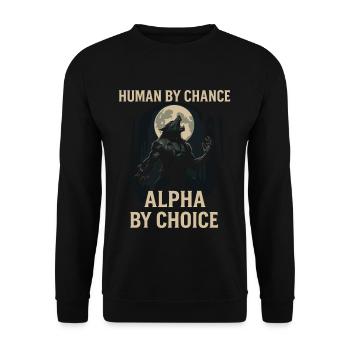 Human by chance Alpha of your choice - Unisex Sweatshirt - black - Front - Alina (178cm) & Michal (187cm)