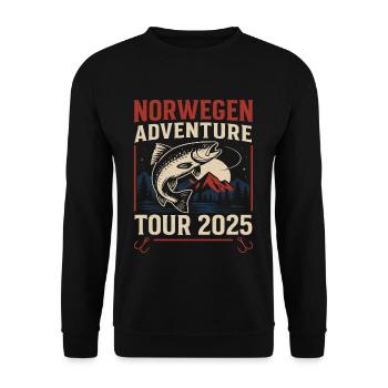 Norway Adventure Tour 2025 Fishing - Unisex Sweatshirt - black - Front - Alina (178cm) & Michal (187cm)