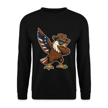 Aigle cool avec chapeau de cow-boy et lunettes - Sweat-shirt Unisexe - noir - Devant - Alina (178cm) & Michal (187cm)
