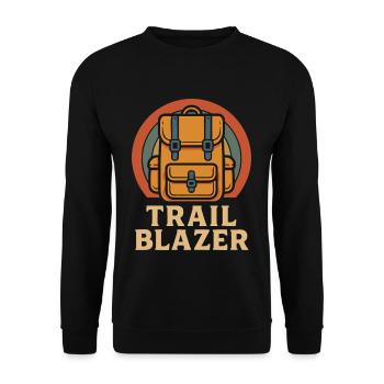 Trail Blazer Rucksack Abenteuer - Unisex Pullover - Schwarz - Vorne - Alina (178cm) & Michal (187cm)
