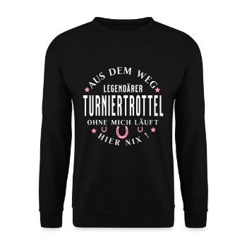 Legendary tournament idiot - Unisex Sweatshirt - black - Front - Alina (178cm) & Michal (187cm)