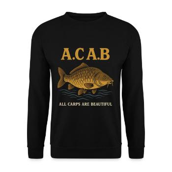 A.C.A.B – Toutes les carpes sont belles - Sweat-shirt Unisexe - noir - Devant - Alina (178cm) & Michal (187cm)
