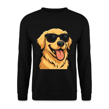 Cooler Hund Mit Sonnenbrille Illustration - Unisex Pullover - Schwarz - Vorne - Alina (178cm) & Michal (187cm)
