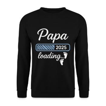 Papa wird geladen – 2025 in Sicht - Unisex Pullover - Schwarz - Vorne - Alina (178cm) & Michal (187cm)