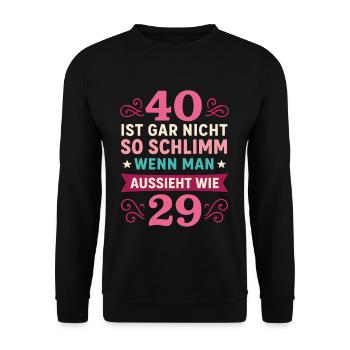 40? Pas de problème, on dirait 29 - Sweat-shirt Unisexe - noir - Devant - Alina (178cm) & Michal (187cm)