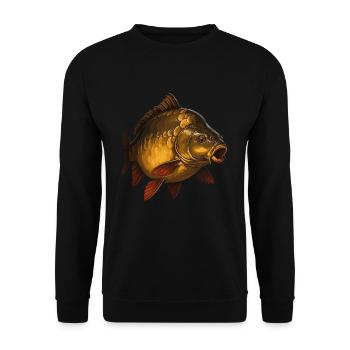 Pêche à la carpe miroir – Œuvre d’art Big Carp - Sweat-shirt Unisexe - noir - Devant - Alina (178cm) & Michal (187cm)
