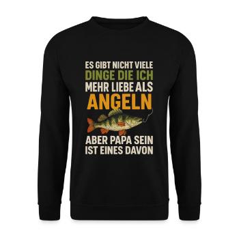 Love fishing – being a dad is better - Unisex Sweatshirt - black - Front - Alina (178cm) & Michal (187cm)