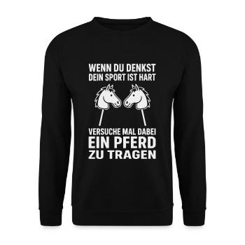 Hobby Horsing - Essayez de porter un cheval - Sweat-shirt Unisexe - noir - Devant - Alina (178cm) & Michal (187cm)