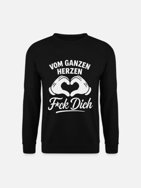 Vom Herzen F*ck Dich – Sarkasmus Shirt - Unisex Pullover - Schwarz