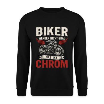 Le dicton des motards - c’est Chrome - Sweat-shirt Unisexe - noir - Devant - Alina (178cm) & Michal (187cm)