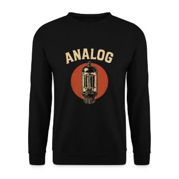 Analog Vakuumröhre Retro Vintage - Unisex Pullover - Schwarz - Vorne - Alina (178cm) & Michal (187cm)