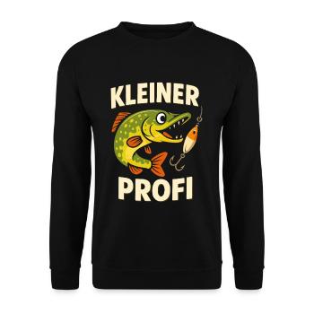 Kleiner Profi Lustiges Angler Outfit - Unisex Pullover - Schwarz - Vorne - Alina (178cm) & Michal (187cm)