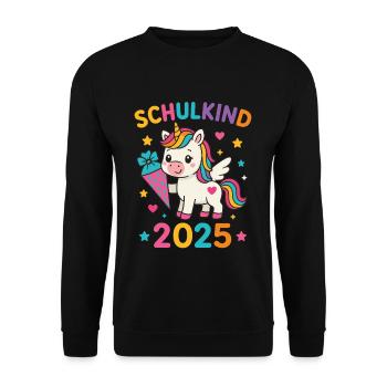 Écolier 2025 Unicorn Cône d’école - Sweat-shirt Unisexe - noir - Devant - Alina (178cm) & Michal (187cm)